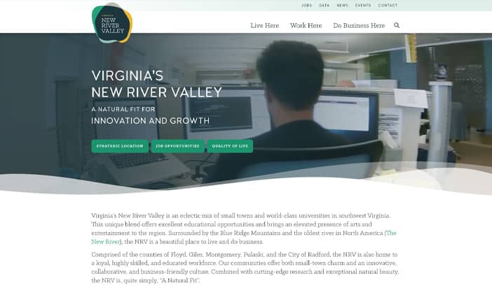 Virginia's New River Valley economic development website