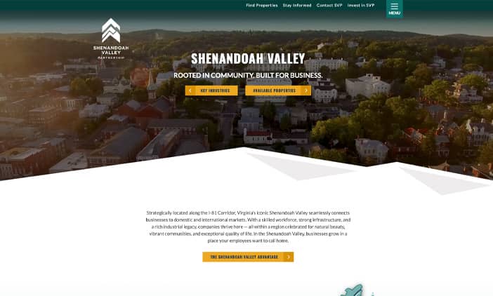 Shenandoah Valley Partnership economic development website